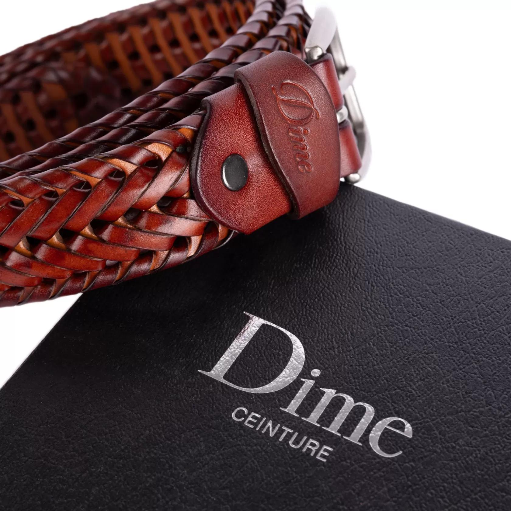Dime MTL Accessoires-Ceinture Braided Leather Caramel/brown