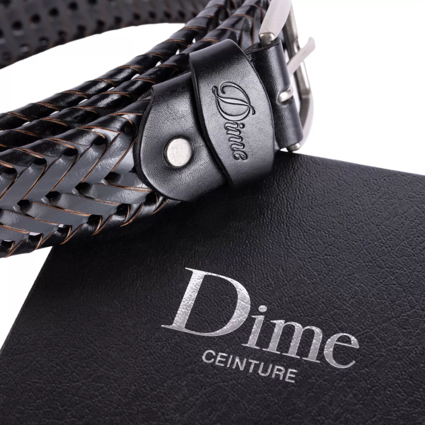 Dime MTL Accessoires-Ceinture Braided Leather Black
