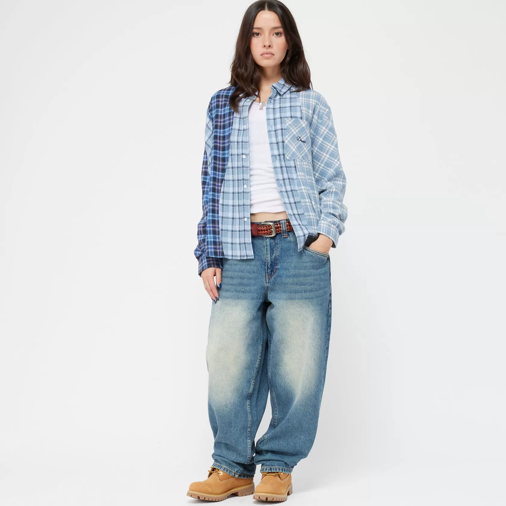 Dime MTL Manteaux & Hauts-Chemise Triple Plaid Blue
