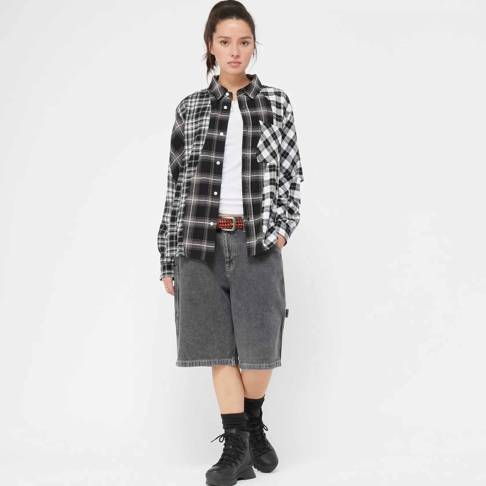 Dime MTL Manteaux & Hauts-Chemise Triple Plaid Black