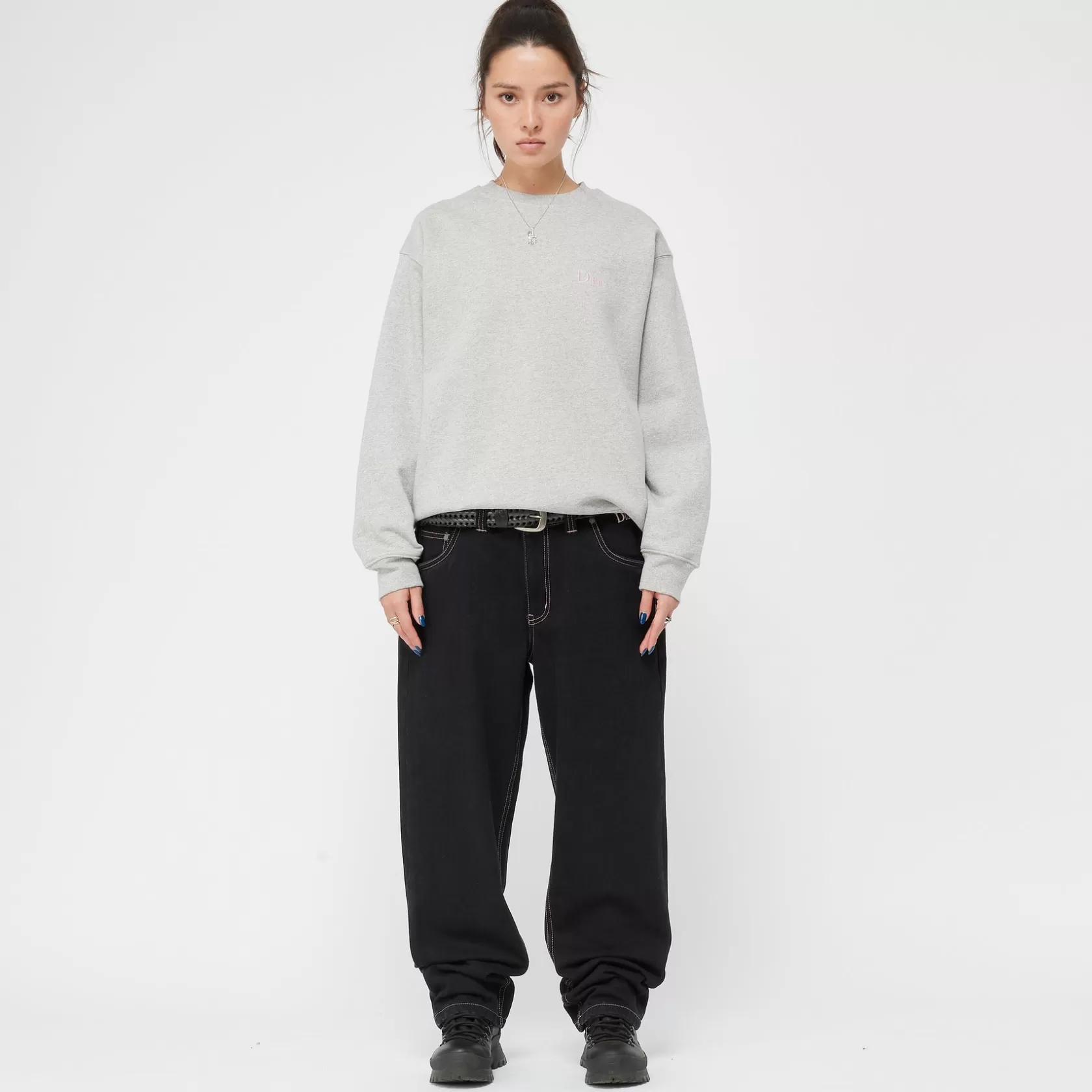 Dime MTL Chandails-Crewneck Classic Small Logo Heathergray