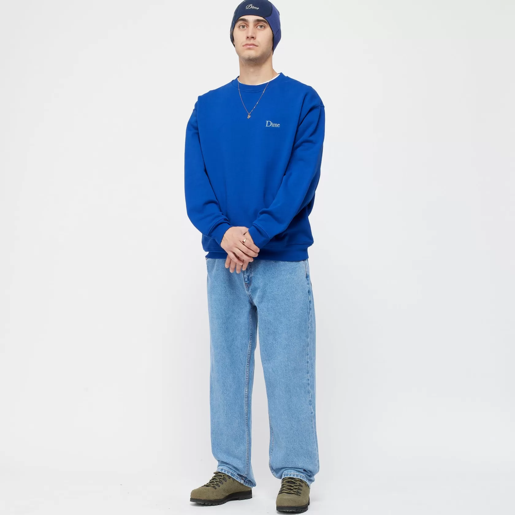 Dime MTL Chandails-Crewneck Classic Small Logo Navyblue