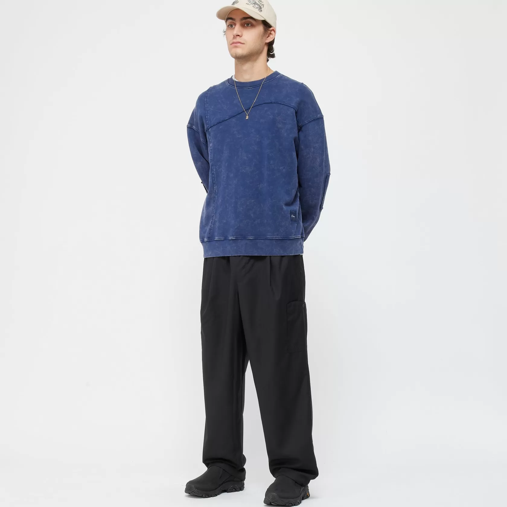 Dime MTL Manteaux & Hauts | Chandails-Crewneck Reverse Stitch Navywashed