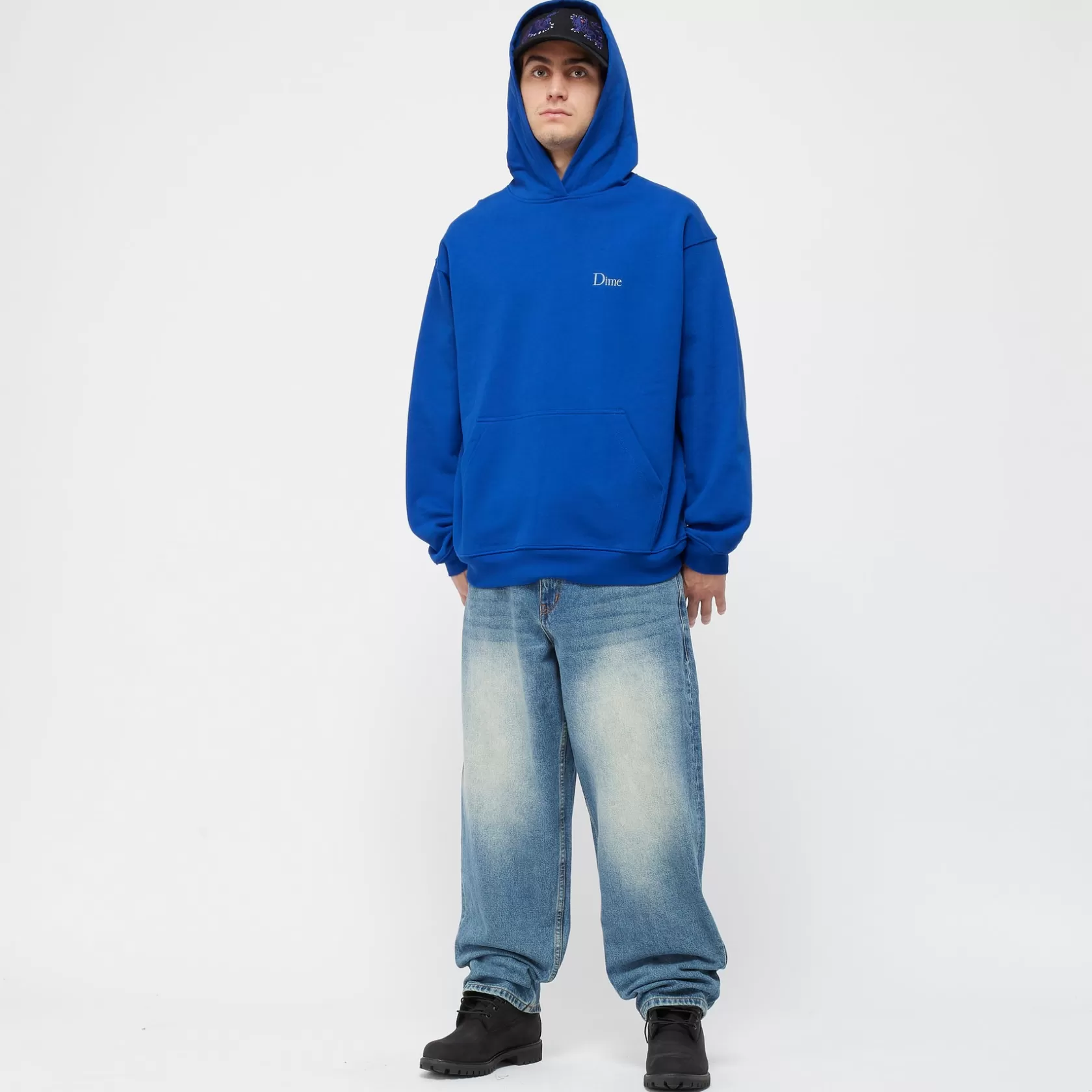 Dime MTL Hoodies-Hoodie Classic Small Logo Navyblue