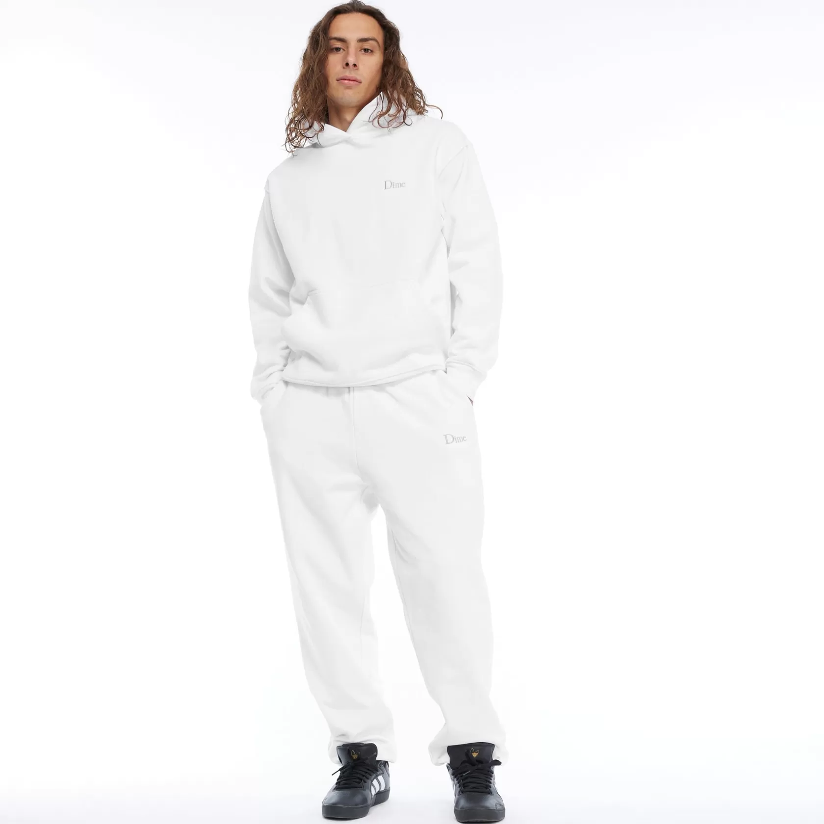 Dime MTL Hoodies-Hoodie Classic Small Logo White