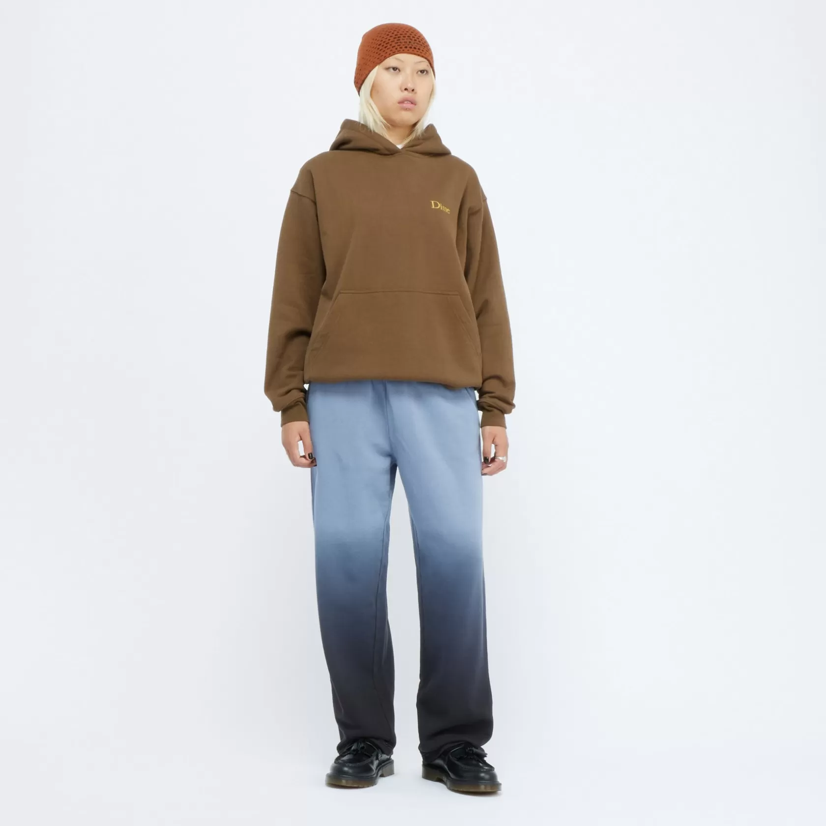 Dime MTL Hoodies-Hoodie Classic Small Logo Darkbrown