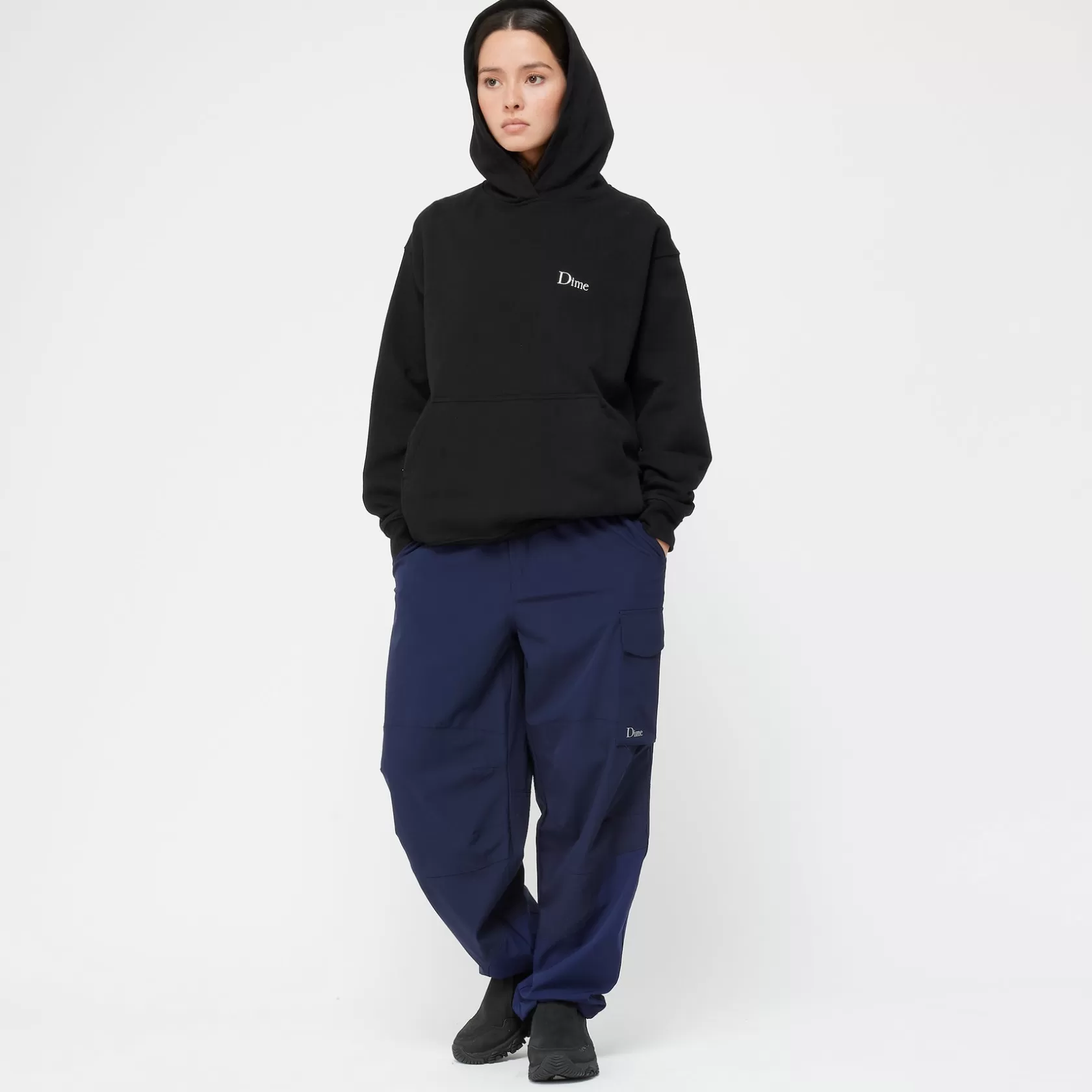 Dime MTL Hoodies-Hoodie Classic Small Logo Black