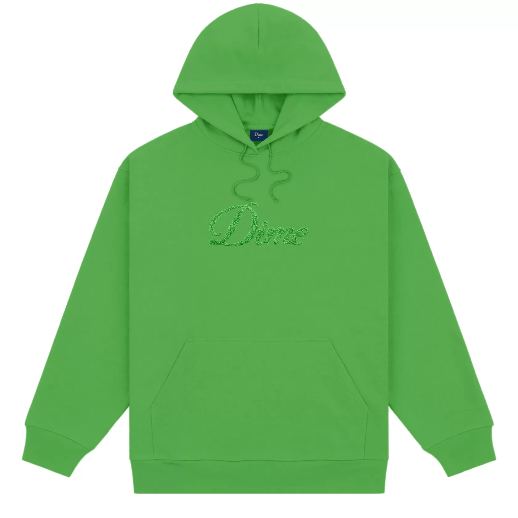 Dime MTL Hoodies-Hoodie Cursive Logo Kellygreen