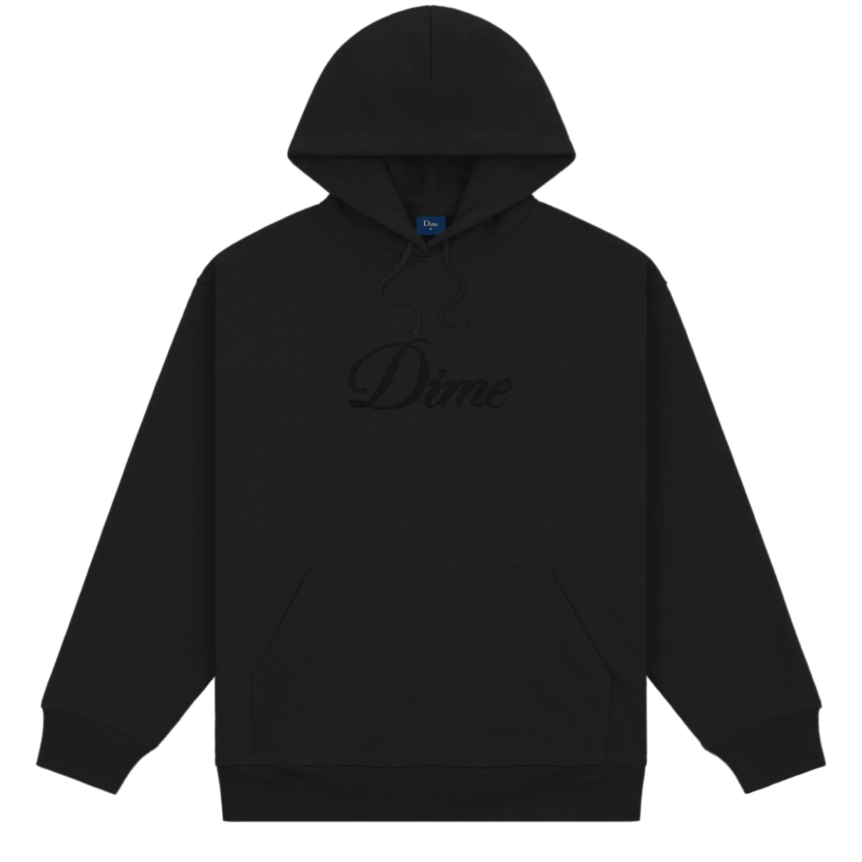 Dime MTL Hoodies-Hoodie Cursive Logo Black