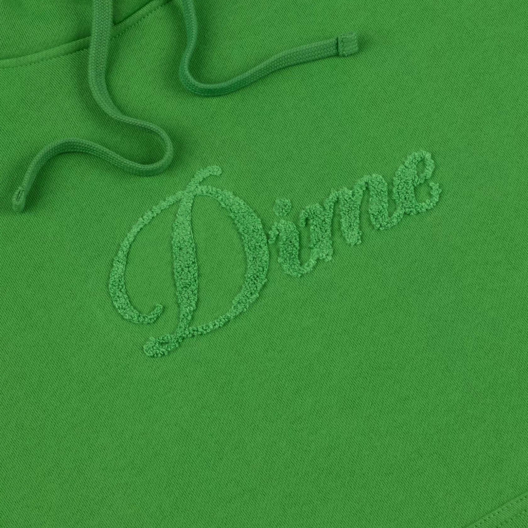 Dime MTL Hoodies-Hoodie Cursive Logo Kellygreen