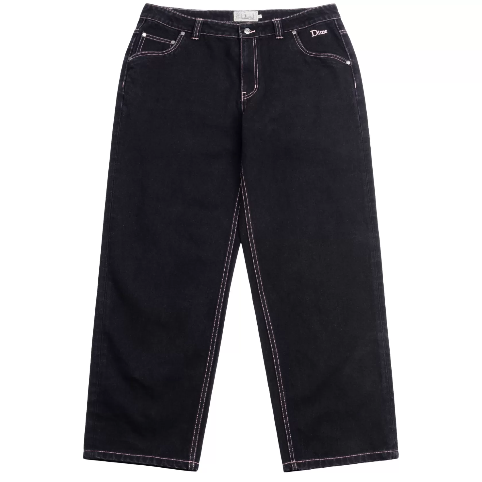 Dime MTL Shorts Et Pantalons-Pantalon Classic Relaxed Denim Black/contraststitch