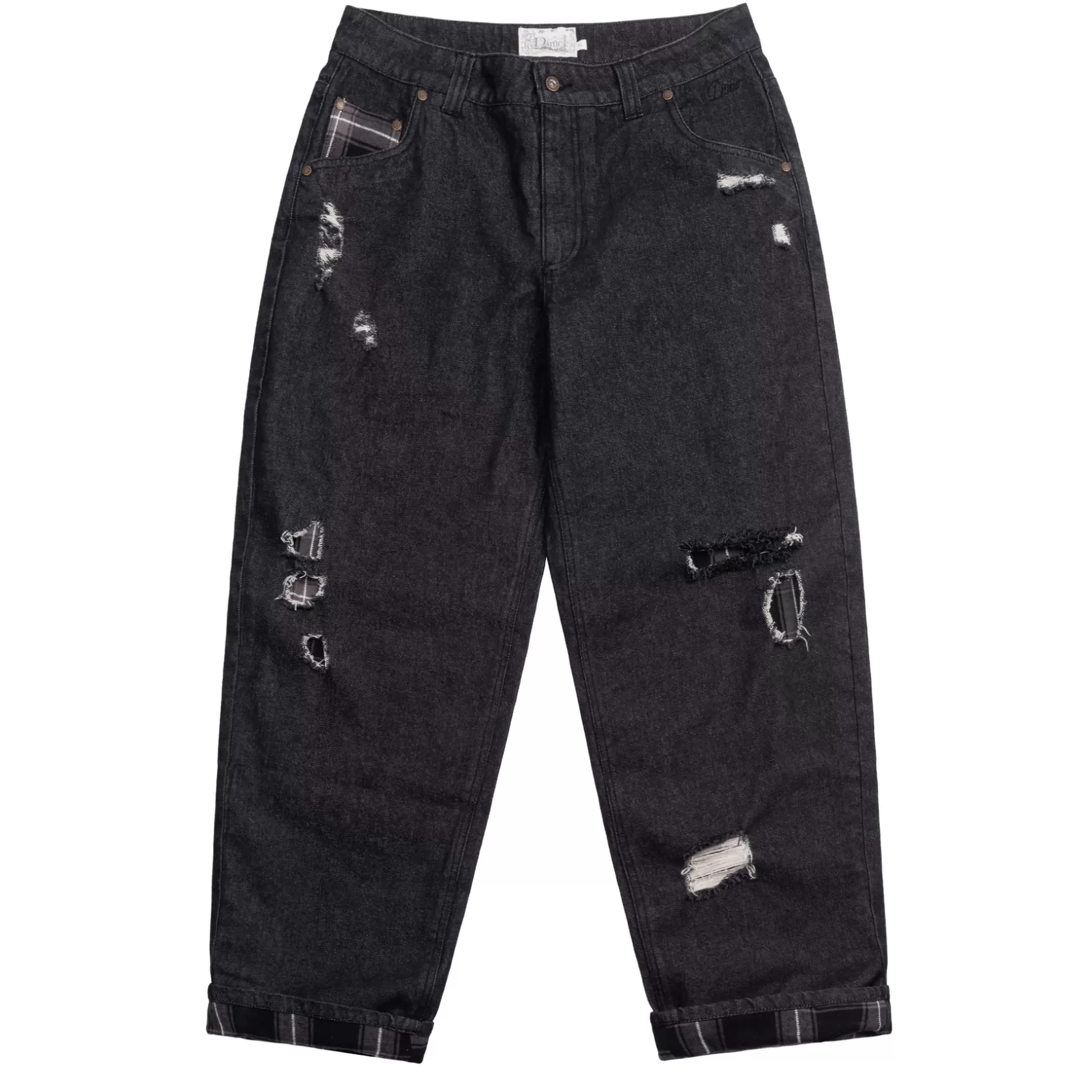 Dime MTL Shorts Et Pantalons-Pantalon Secret Baggy Denim Blackwashed