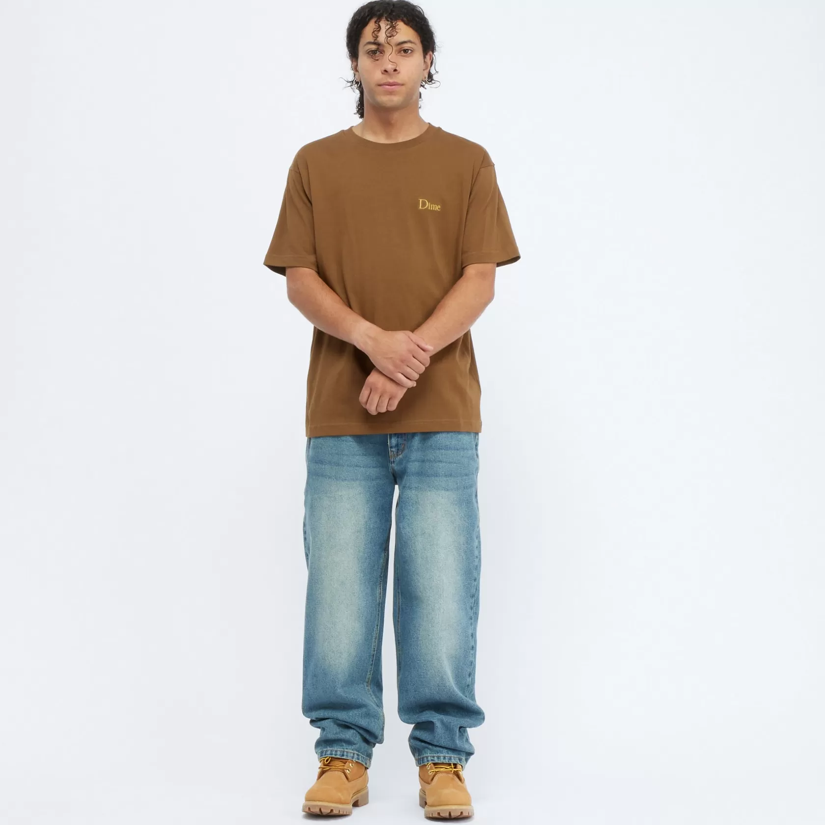 Dime MTL T-shirts-T-Shirt Classic Small Logo Darkbrown