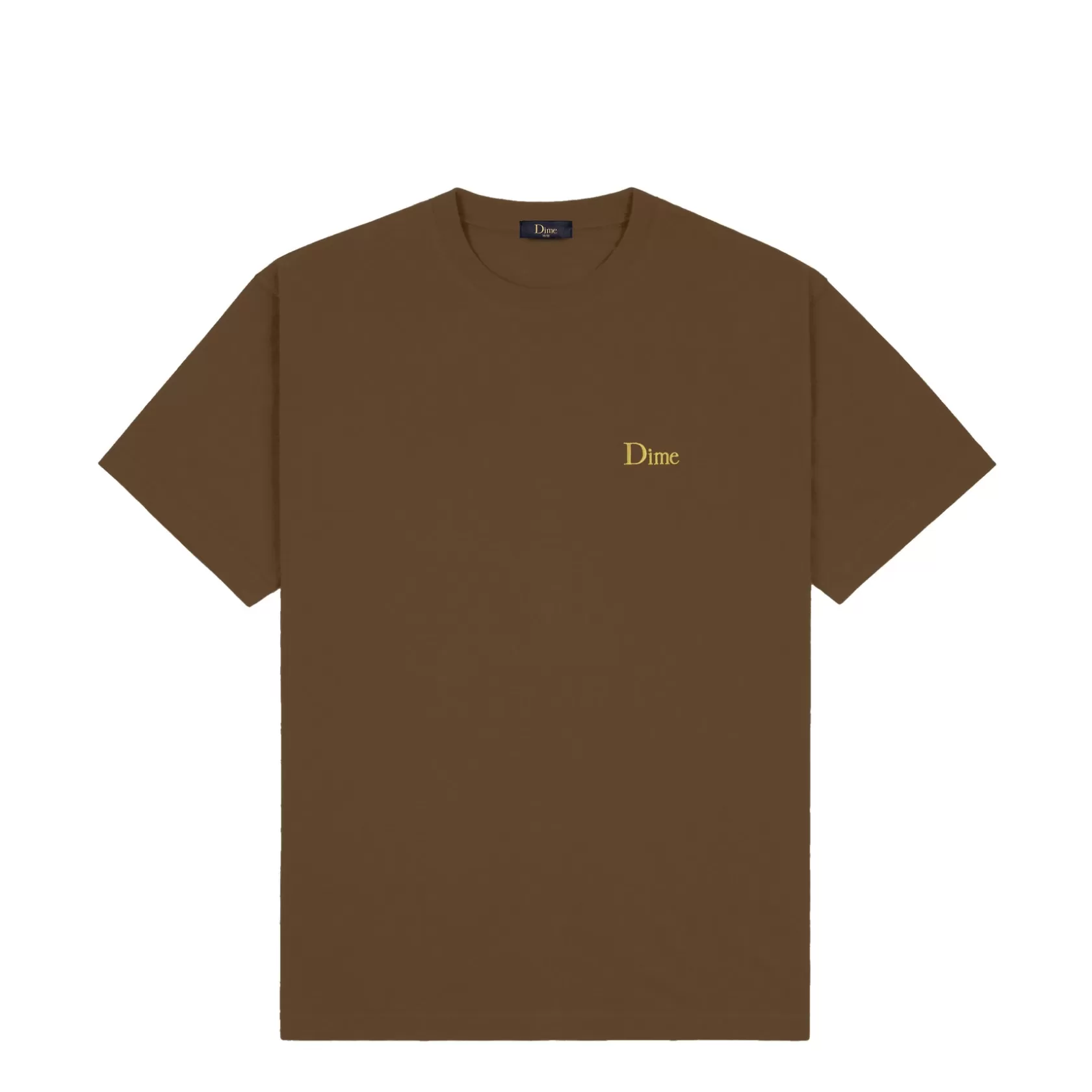 Dime MTL T-shirts-T-Shirt Classic Small Logo Darkbrown