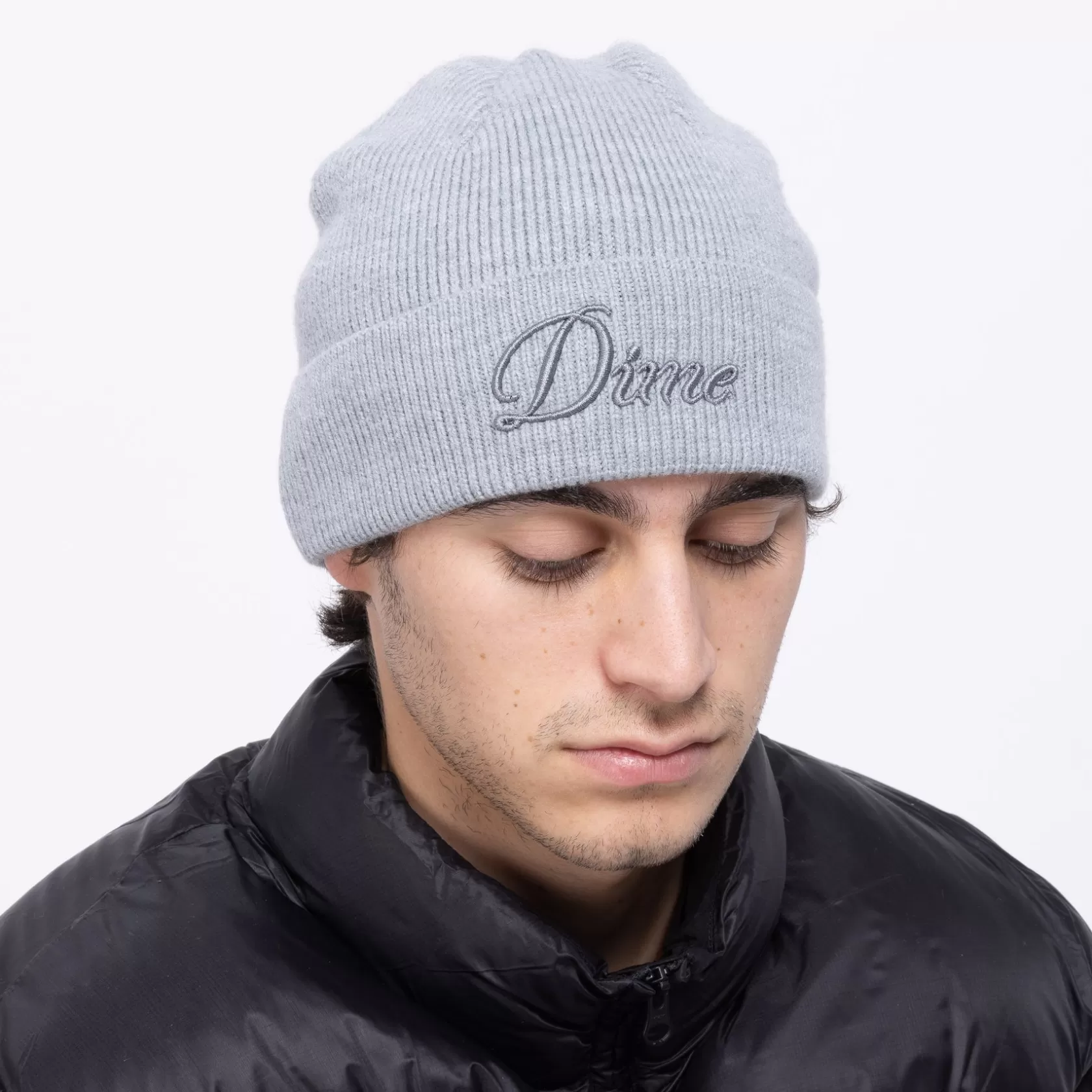 Dime MTL Casquettes & Tuques-Tuque Cursive Wool Fold Heathergray
