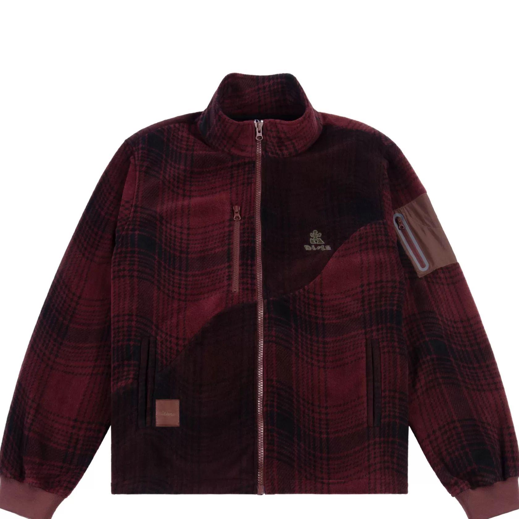 Dime MTL Manteaux & Hauts-Veste Plaid Polar Fleece Burgundy