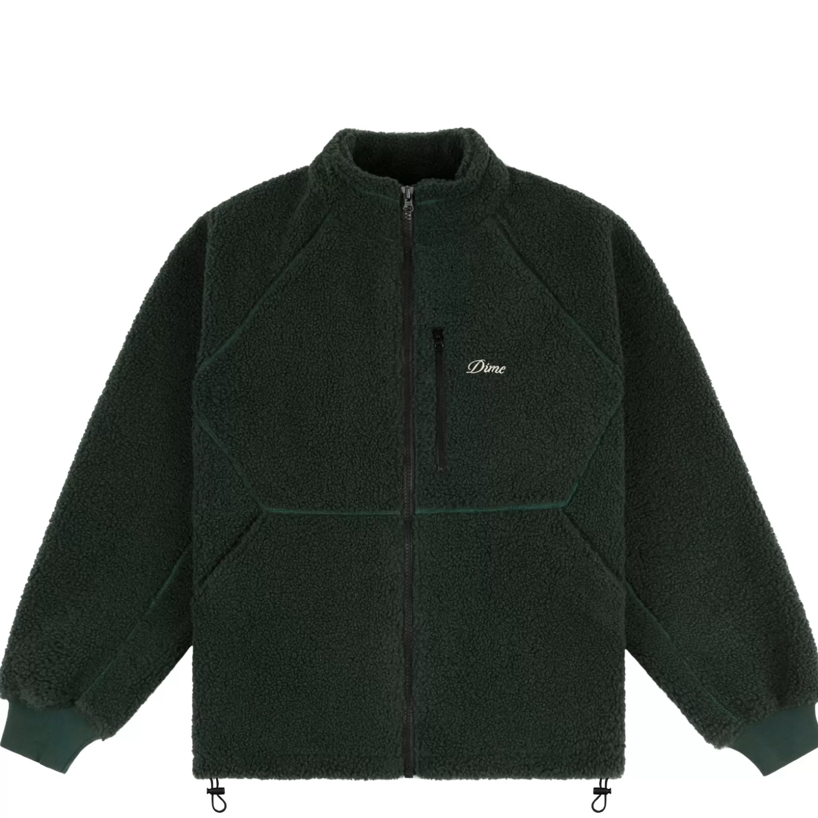 Dime MTL Manteaux & Hauts-Veste Polar Fleece Sherpa Zip Forest