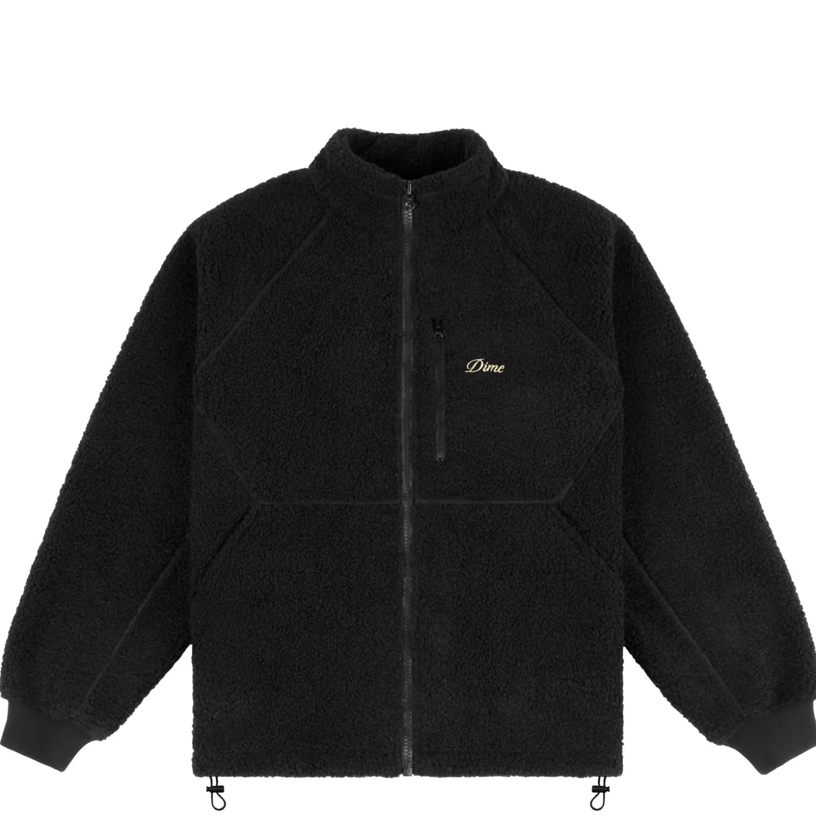 Dime MTL Manteaux & Hauts-Veste Polar Fleece Sherpa Zip Black