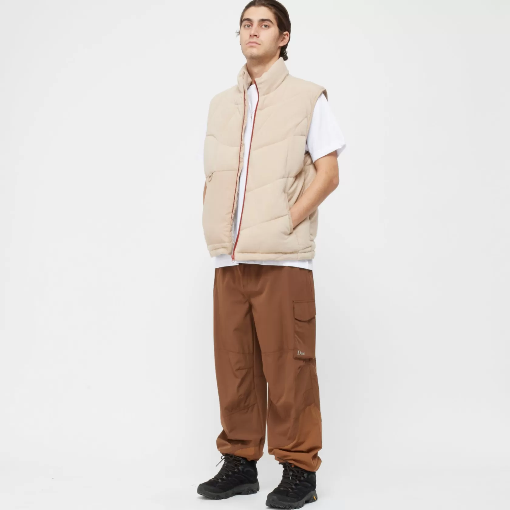 Dime MTL Manteaux & Hauts-Veste Sleeveless Puffer Tan