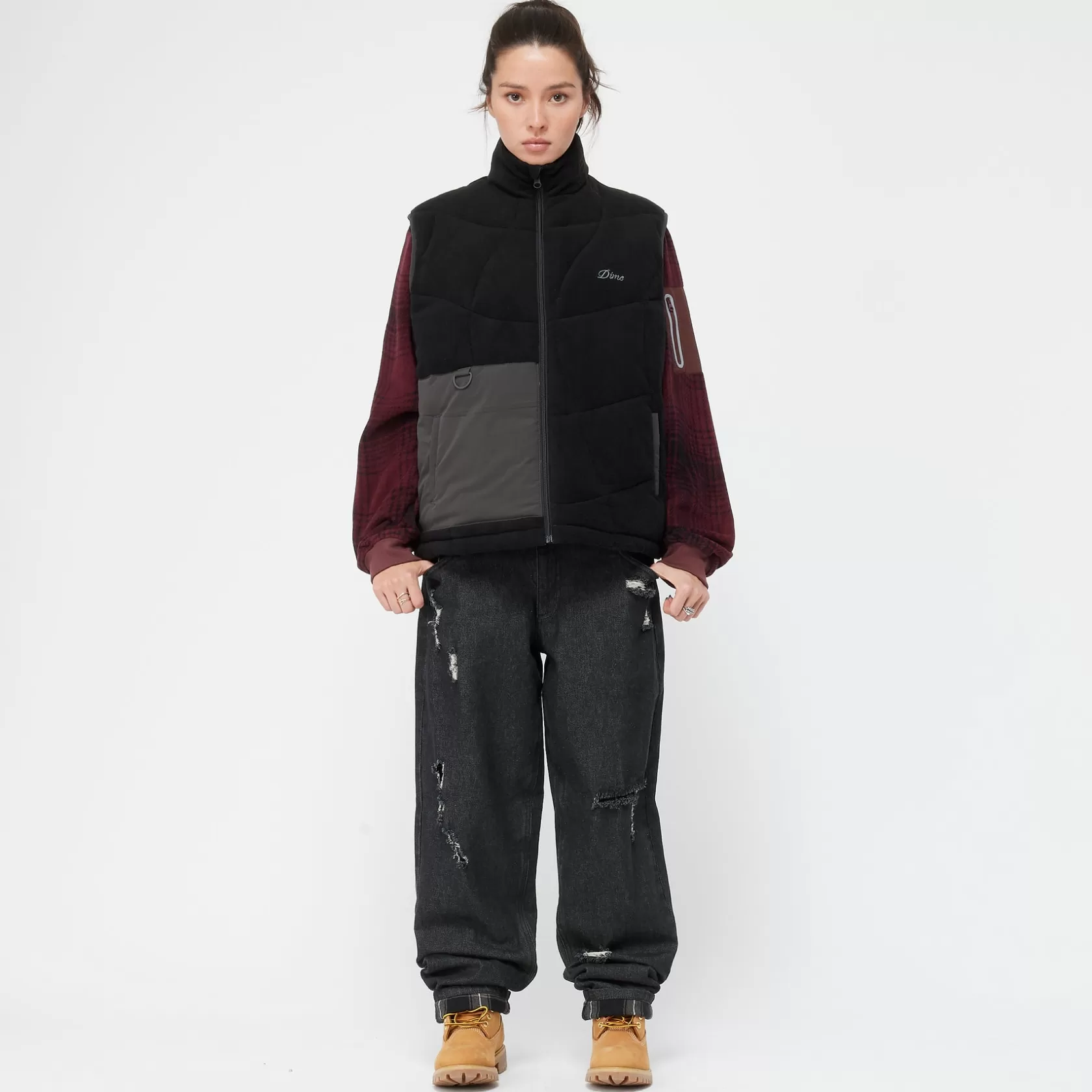 Dime MTL Manteaux & Hauts-Veste Sleeveless Puffer Black